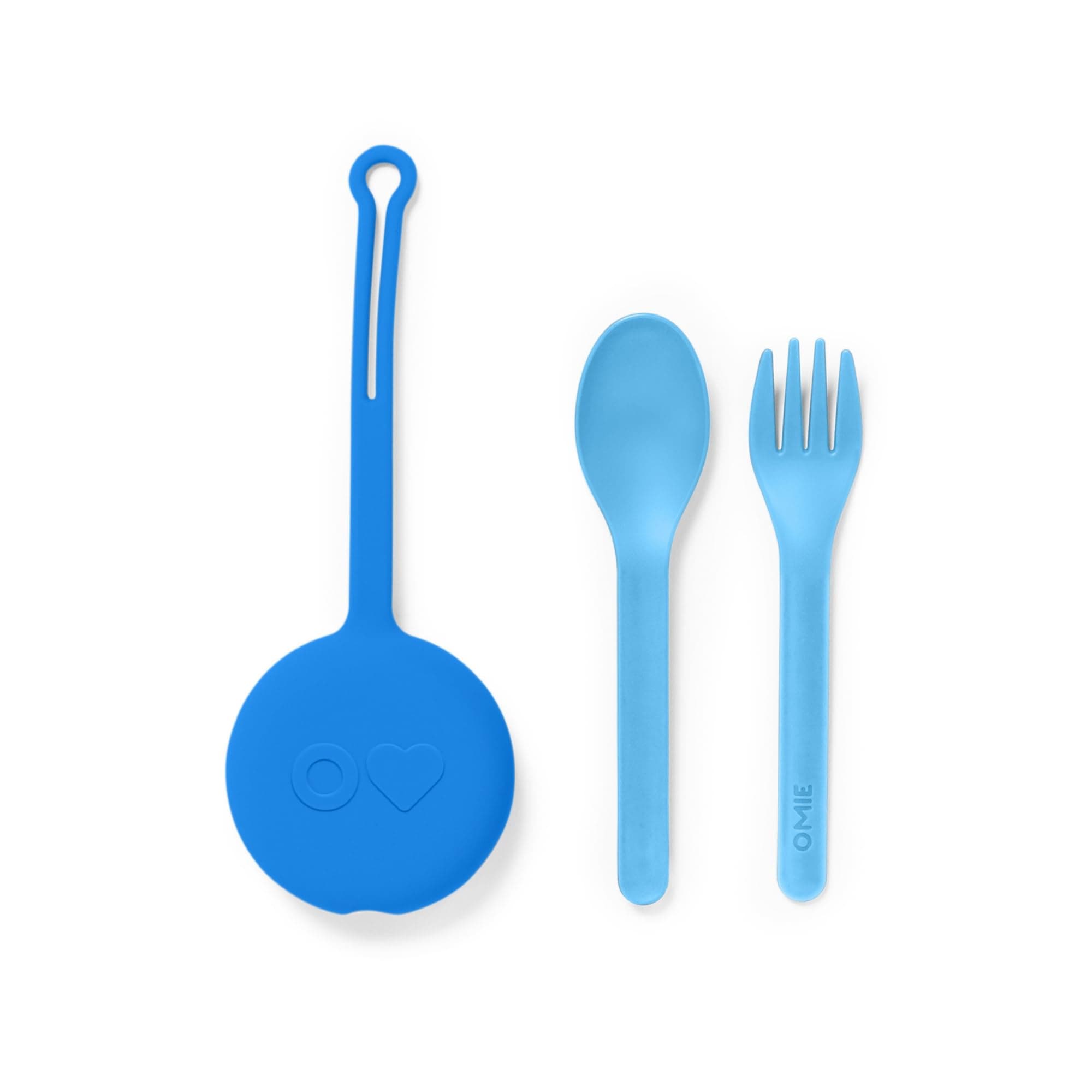 OmieBox Kids Utensils Set with Case - 2 Piece Plastic, Reusable Fork and Spoon