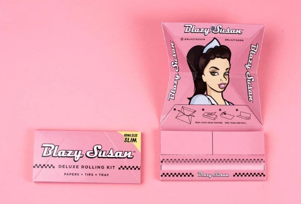 BS King Size Pink Deluxe Rolling Kit Pack (1) - King Size Pink Rolling Papers, Pink Tips, and Tray: Elevate Your Smoking Experience with Style and Convenience! Sold by Swiss+