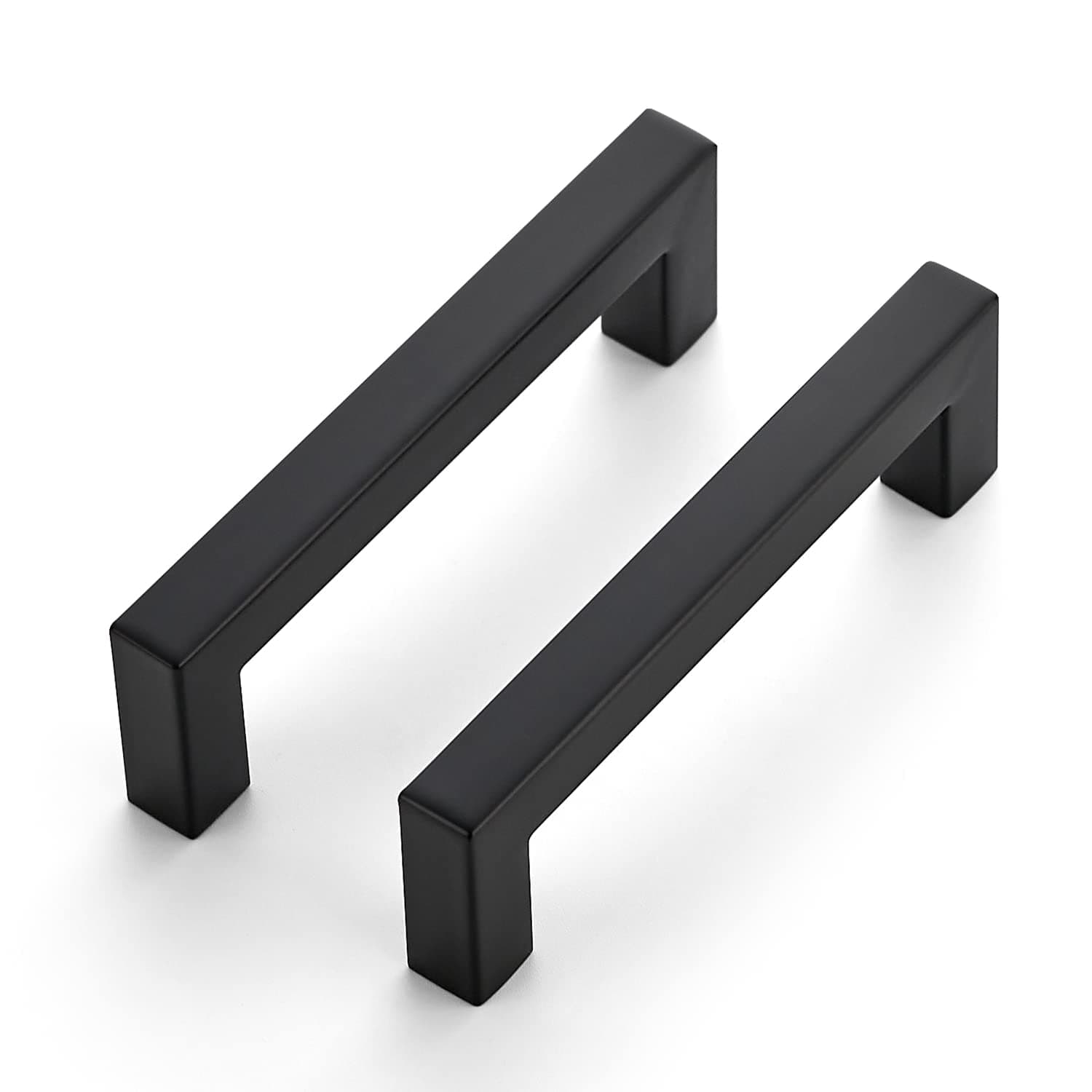 Ravinte 3 Pack 4 Inch Kitchen Square Cabinet Handles Matte Black Cabinet Pulls Black Drawer Pulls Cupboard Hardware Kitchen Handles