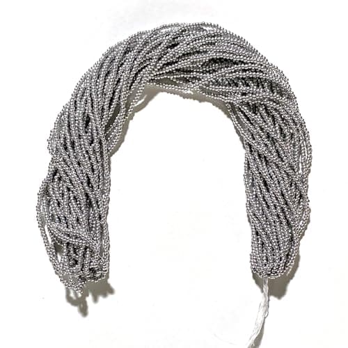 Czech 11/0 Glass Seed Beads - 12 String Hanks, Aluminium Silver Color (Aluminium Silver)