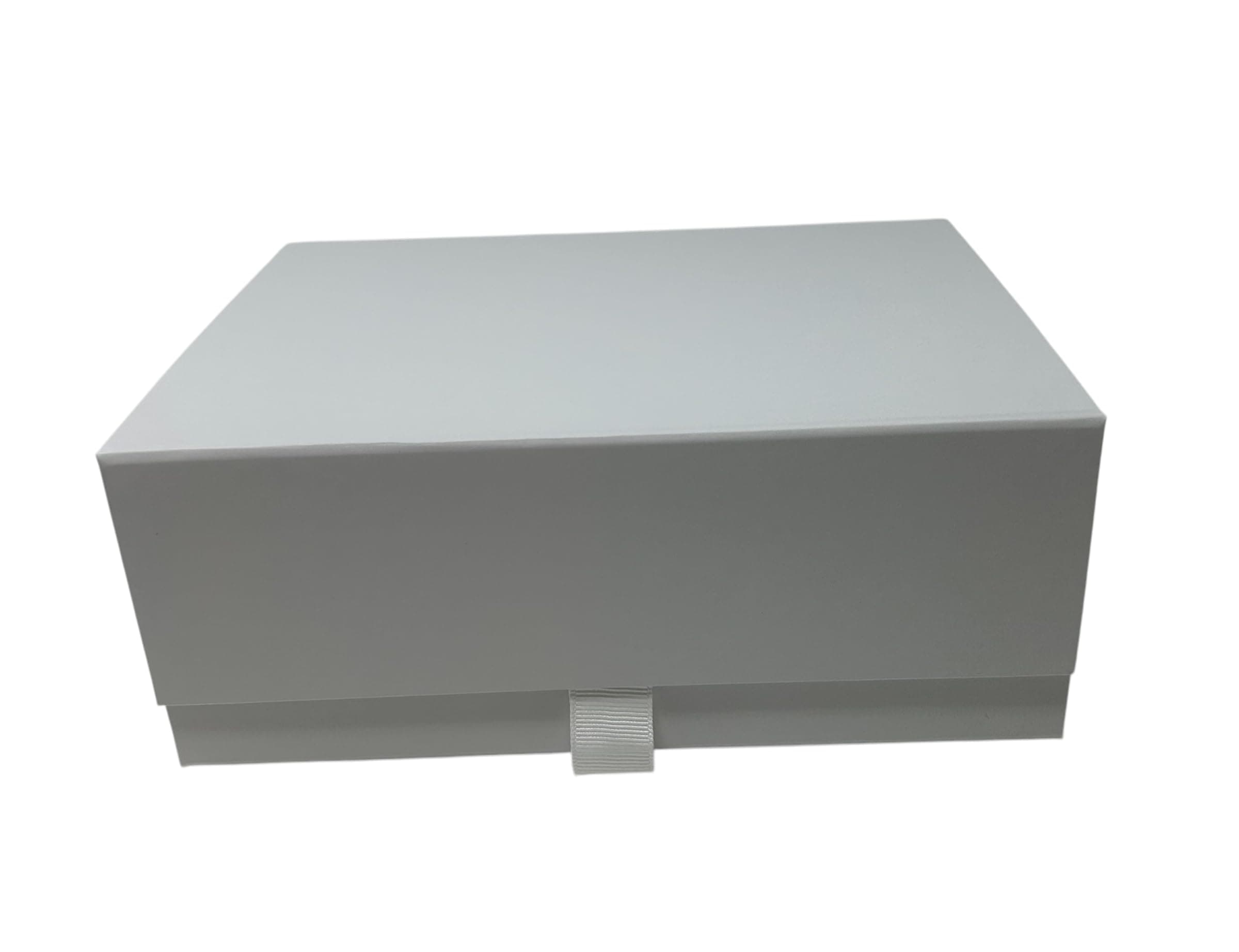 Luxury White Magnetic Gift Box with Ribbon Tab Medium Hamper Wedding Bridesmaid Bride Baby Keepsake Size 20 x 16 x 8cm