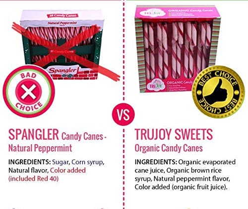 Tru Sweets Organic Candy Canes, 10-Count Canes (Pack of 6)