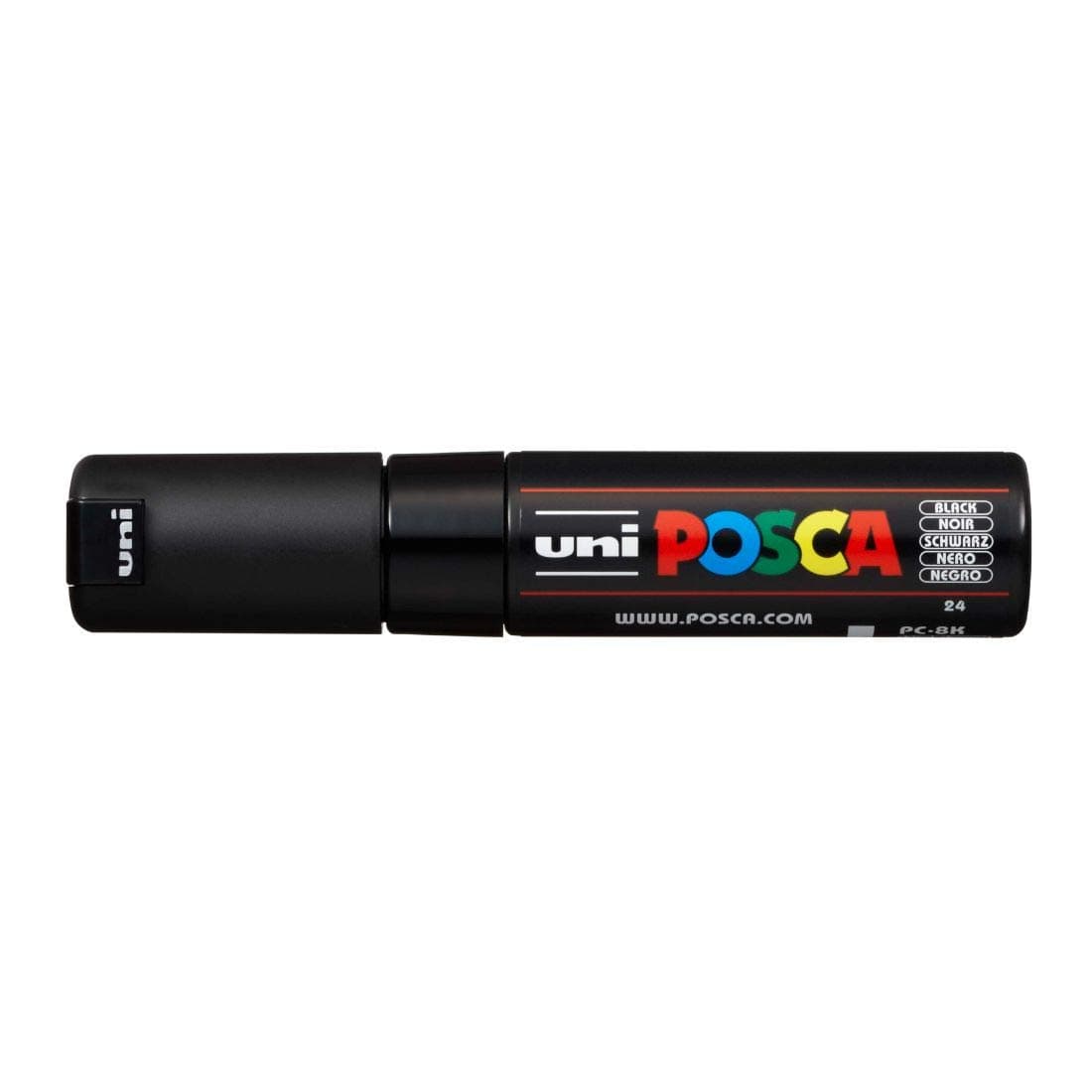 POSCA Uniball PC-8K Bold Point Chisel Shaped Marker Pen (8.0 mm, Black Ink, Pack of 1)