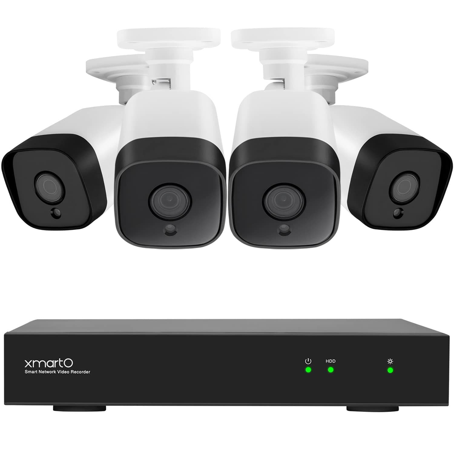 XMARTO 8CH 4K H.265 Auto-Tracking PoE Security Camera System, Pan Tilt Zoom, 4pcs Surveillance Cameras Set Wired with Humanoid Detection, 24/7 Recording, EPS8084 (w/o HDD Version)