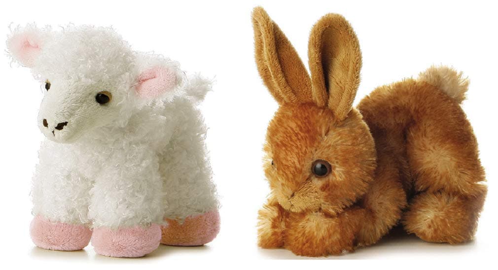 Aurora Plush 8" Mini Flopsies Bundle, Bitty Bunny and Lana Lamb