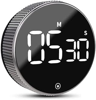 AERYS Magnetic Digital Timers, Manual Countdown Kitchen Timer Countdown Clock,Mechanical Cooking Timer Counter Clock for Seniors, Adult and Kids to Use (Silver)