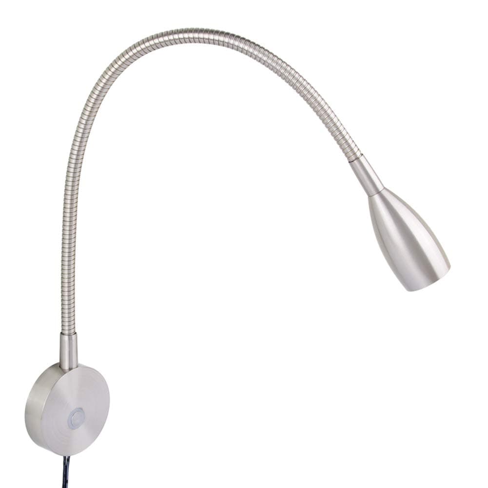 acegoo Bedside Reading Light, Minimalist LED Bed Reading Lamp Dimmable Touch Switch Headboard Wall Surface Mount Brushed Nickel