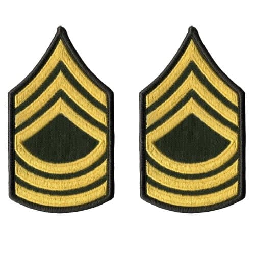 U.S. Army Pair of E5 Master Sergeant Dress Green Rank Patches 3"