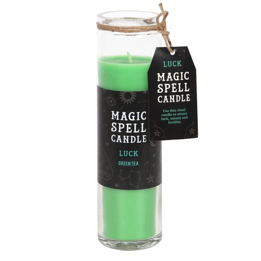 Something Different Magic Spell Luck Green Tea Candles (21cm x 6cm x 6cm) (Green)