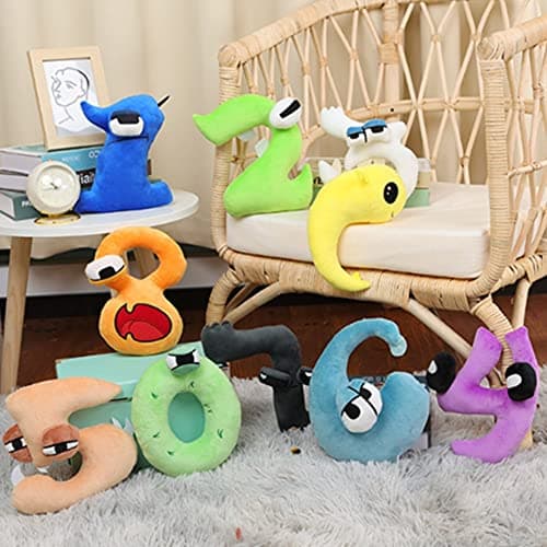 10 PCS Number Lore Plush Throw Pillow Plush Toy, Fun Stuffed Figure Doll for Kids and Adults, Suitable for Gift