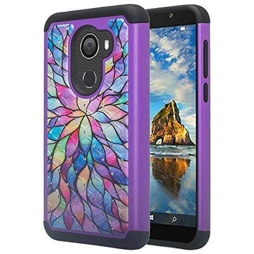 Jitterbug Smart 2 (5.5inch) Case, Bling Shock Proof Hybrid Case with Dual Layer Protective Phone Case Cover for Jitterbug Smart 2 (2018) - Rainbow