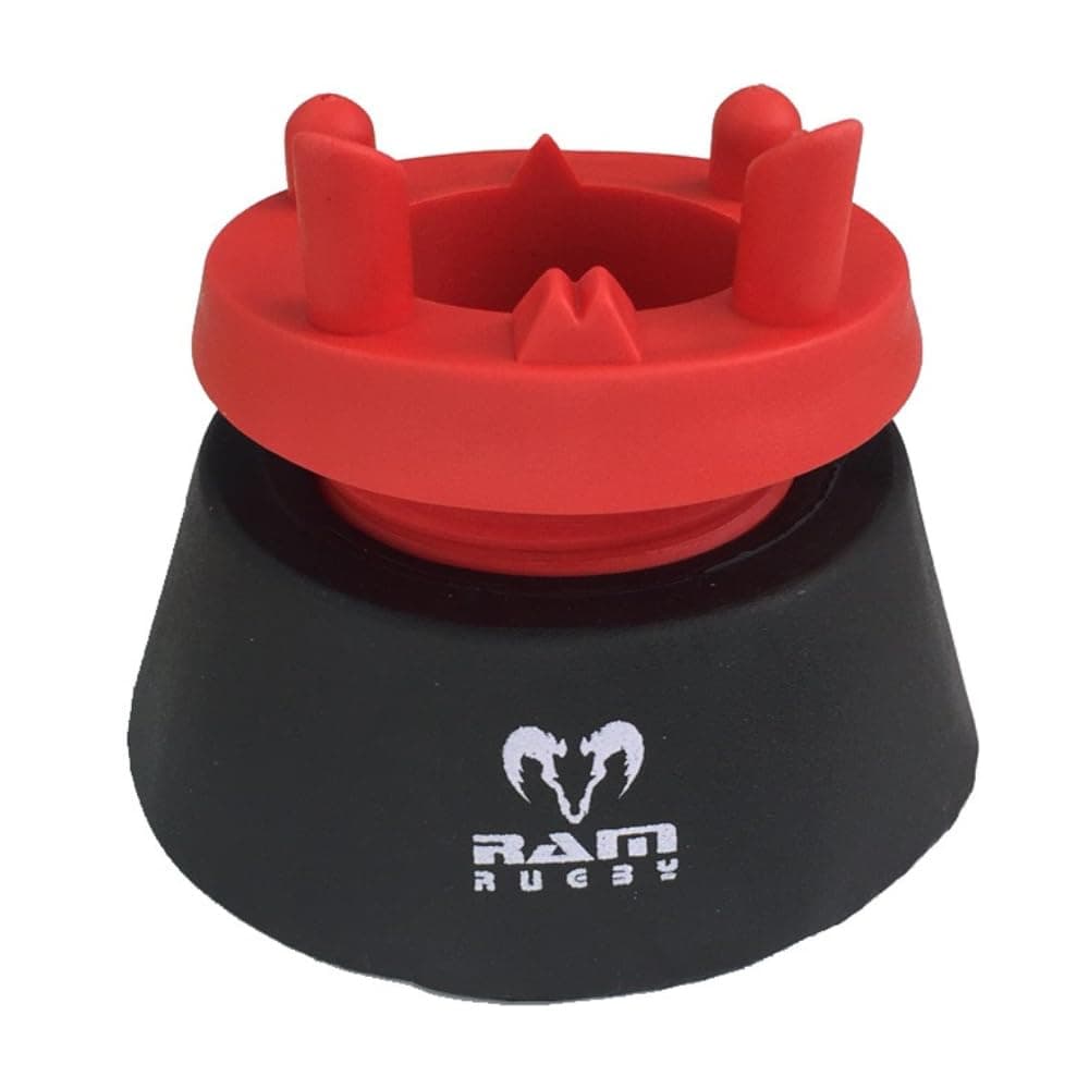 Ram Rugby Adjustable Kicking Tee - Screw Adjustment - Available in Black & Red - 9cm – 12 cm Tee High - For Rugby players to perfect their kicking accuracy and technique. Rugby Training or Match day