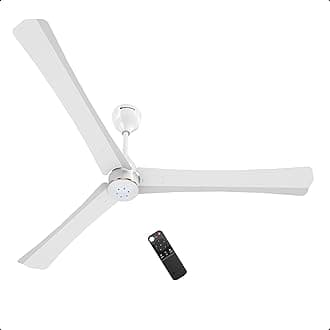 atomberg Renesa Halo Smart 1400mm BLDC Ceiling Fan with IoT & Remote | BEE 5 star | High Air Delivery | Low noise operation | LED Speed Indicator | Sleek Design | 3 Year Warranty | White-Gold Ring