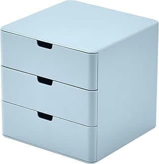 3-Drawer Vanity Organizer, Compact Storage Organization Drawers Blue