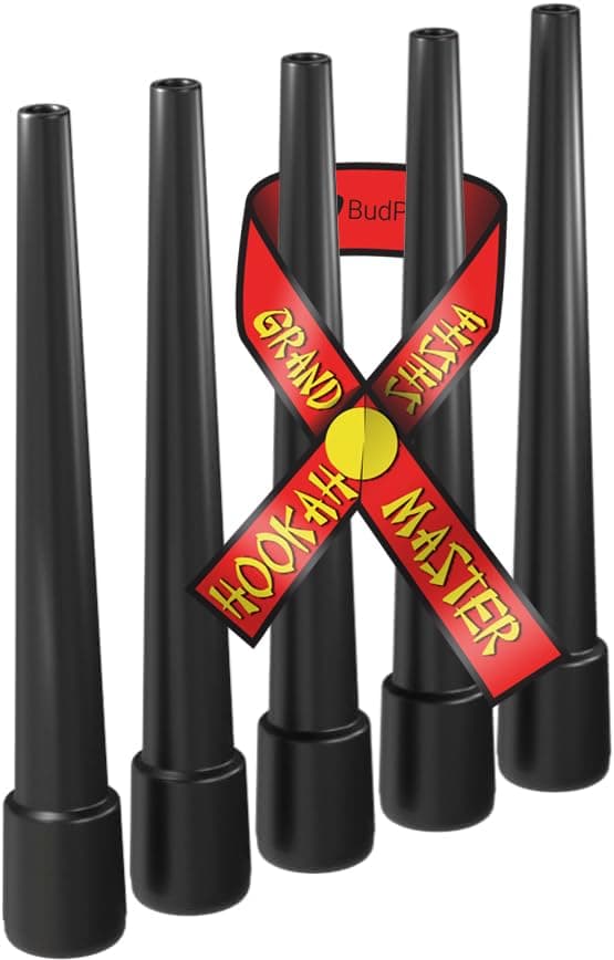 BLACK LINE Hookah Tips - Hookah Hose Tips Mouthpiece Disposable Black - 50 Extra Long lollipop hookah mouth tips plastic 94mm