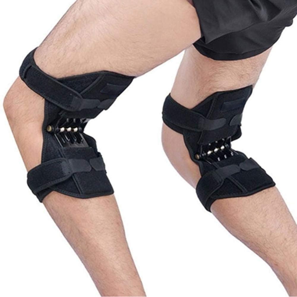 SHOPECOM Knee Booster Joint Support Pads Spring Knee Pad for Joint Pain Relief, Knee Protection Power Lift Knee Brace with Powerful Rebound Spring Force for Work, Sports