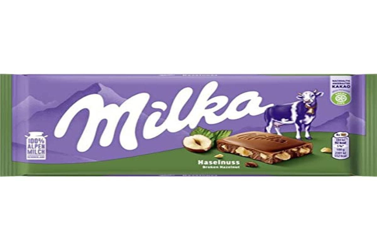 Milka Chocolate, Chocolate with Hazelnut pieces, 100g