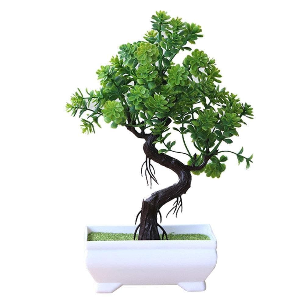 Artificial Plants Large Bonsai Potted Plants Evergreen Tree Olive Tree Home Bonsai Ornaments, Living Room Balcony Decoration, 26cm*16cm, Reusable Plastic Plants Durable Design