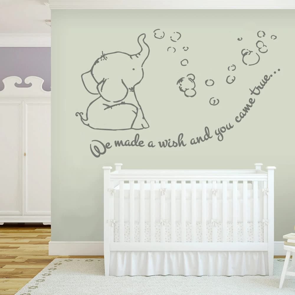 We Made a Wish Dumbo Wall Sticker Wall Chick Decal Art Sticker Quote