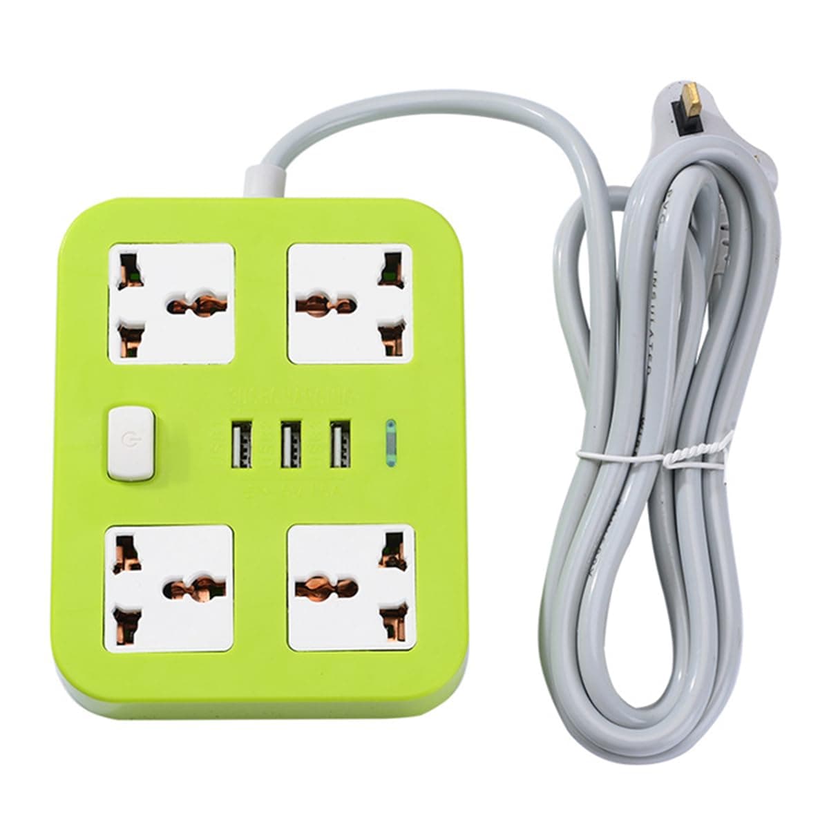 ECVV USB socket household power multi hole socket switch 2m plug-in wiring board plug-in board with wire for Travel Home & Office