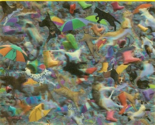 Visual Echo 3D "Raining Cats and Dogs" Lenticular Jigsaw Puzzle Effects - 500 pieces