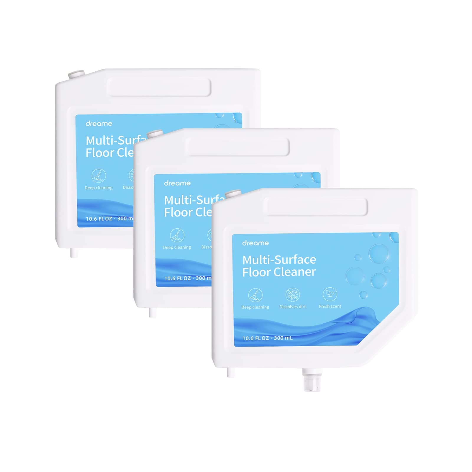 DREAME Floor Cleaning Solution, Multi-Surface Floor Cleaning Solution Compatible with L10s Ultra Robot Vacuum, Multi-Surface Floor Cleaner for Mopping Floors (10.14 Fl Oz) (3pcs)