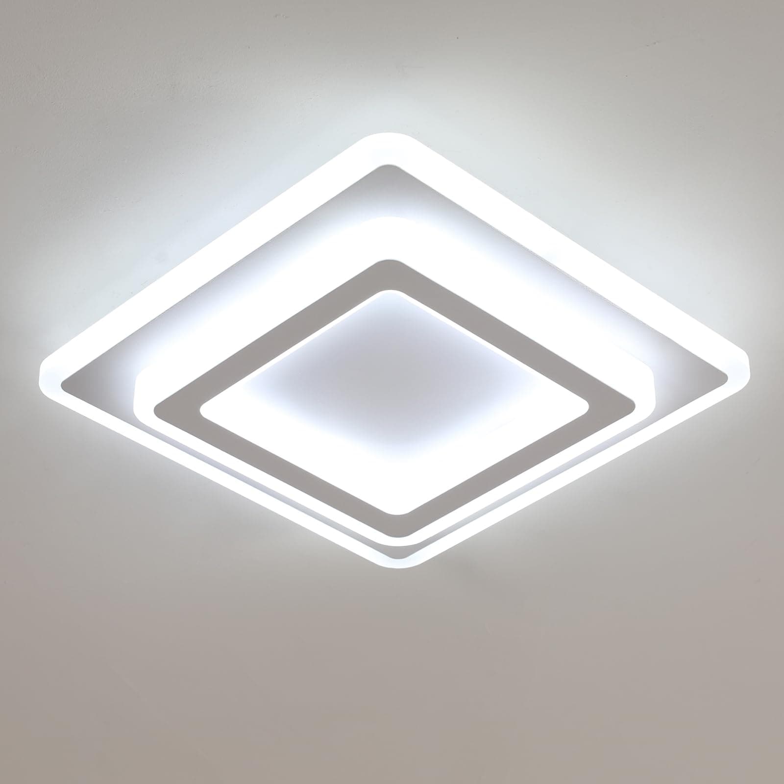 Comely LED Ceiling Light, 44W 4950LM Modern Square Ceiling Lamp, 6500K White Aluminum Close to Ceiling Lights Fixture for Bedroom, Kitchen, Hallway, Living Room
