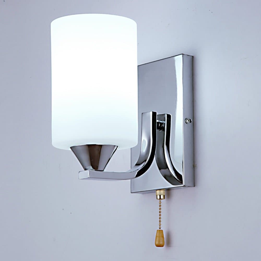 Modern LED Simple Small Wall Sconces Creative Glass Light Fixtures With Pull line switch