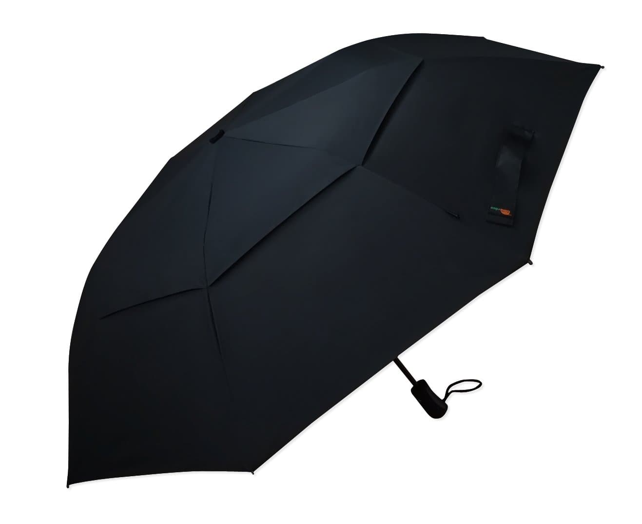 Umenice XL Size Premium Foldable Golf Umbrella Automatic 8-Rib Vented 210T Fabric Black Color