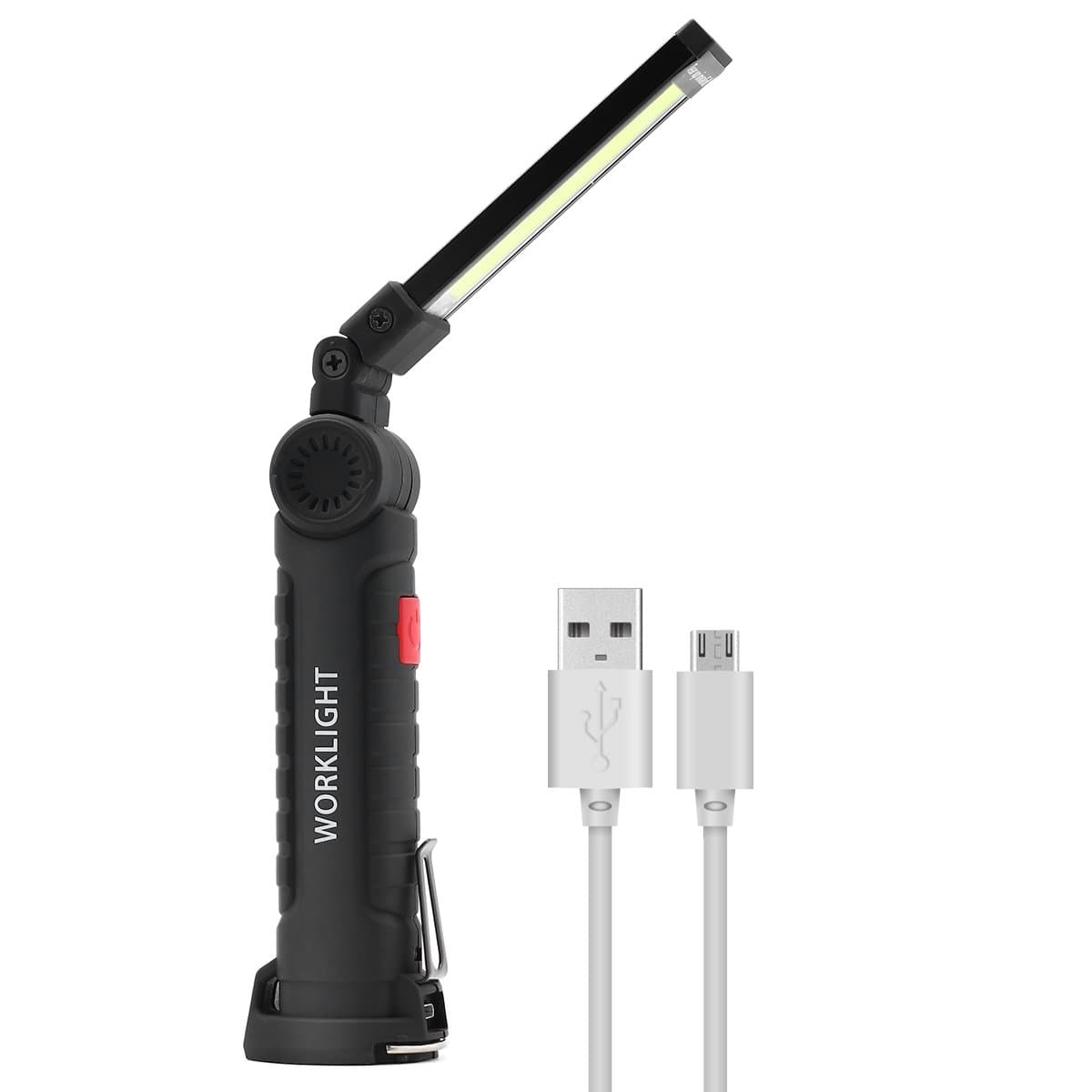 LED Work Light, JIRVY USB Rechargeable Work Lights with Magnetic Base, Cob Folding Flashlight for Repairing, Home, Camping, and Emergency(Small)