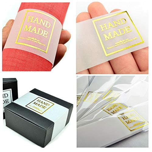 Handmade Packaging wrap Labels Tape - shrinkable Labels Rectangle Homemade Soap Packaging Wrapping Material Jar jam Christmas Craft Hand Made Gifts