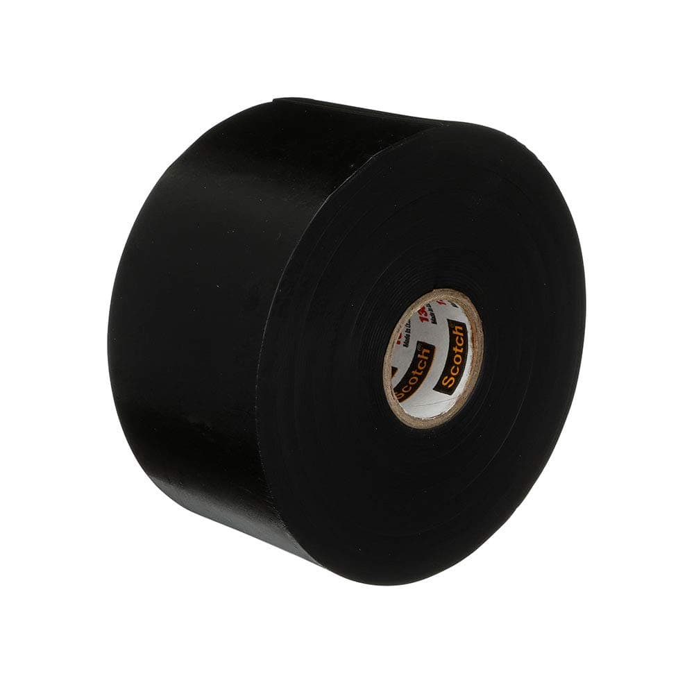 Scotch Linerless Electrical Splicing Tape 130C for Wires and Cables, 2 in x 30 ft, Rubber Backing, Self Fusing, UV Resistance, Highly Conformable, Moisture Seal, Black, 1 Roll