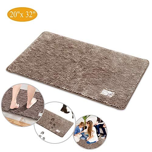 Indoor Super Absorbent Dirt Trapper Doormat, Magic Step Clean Mat Absorbs Mud and Water Door Mats, XL Non Slip Rubber Backing Entrance Rug for Front Door, Bathroom (20" x 32" Large Mat)