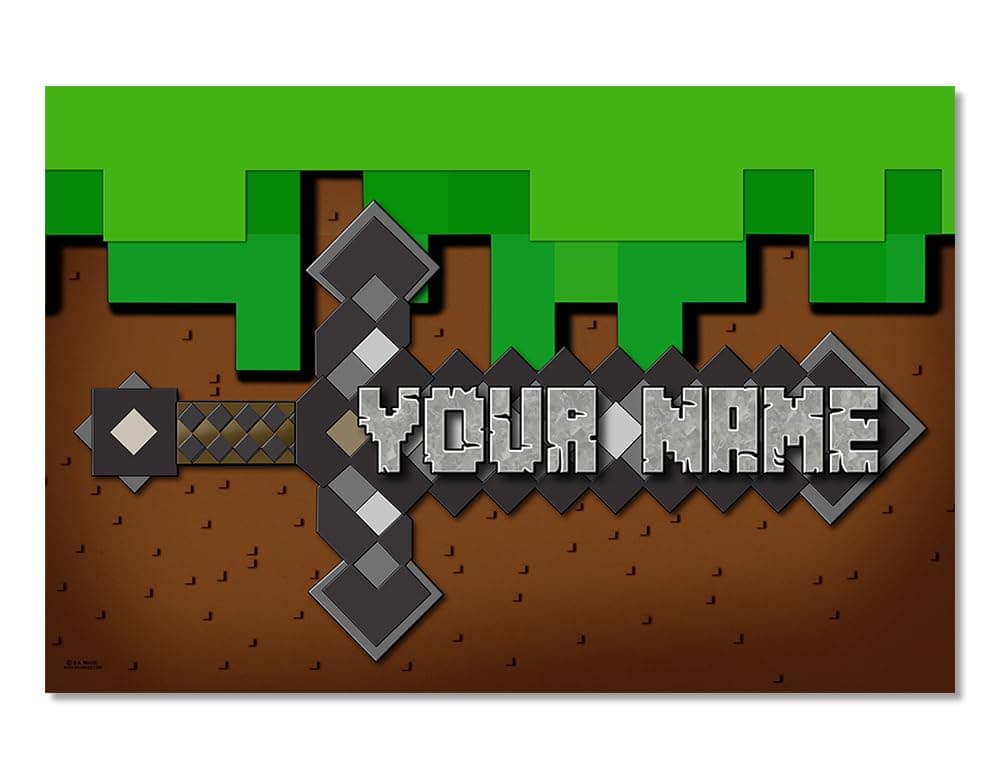 Hero BLOX Blocks Sword Personalized Poster (12x18)
