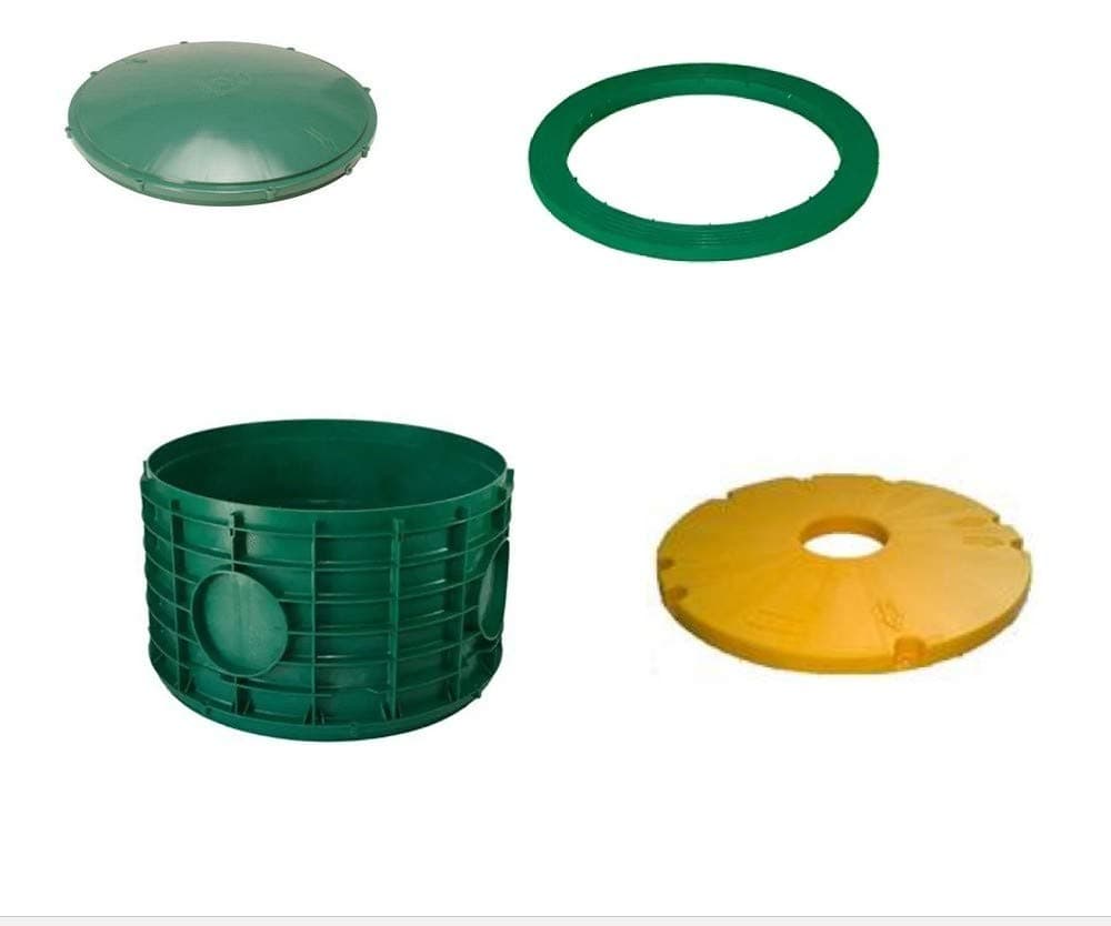 20X12 INCH TUF-TITE FOUR PIECE BUNDLE - 20X12 RISER, 20 INCH DOMED LID, 20 INCH RING ADAPTER & 20 INCH SAFETY LID