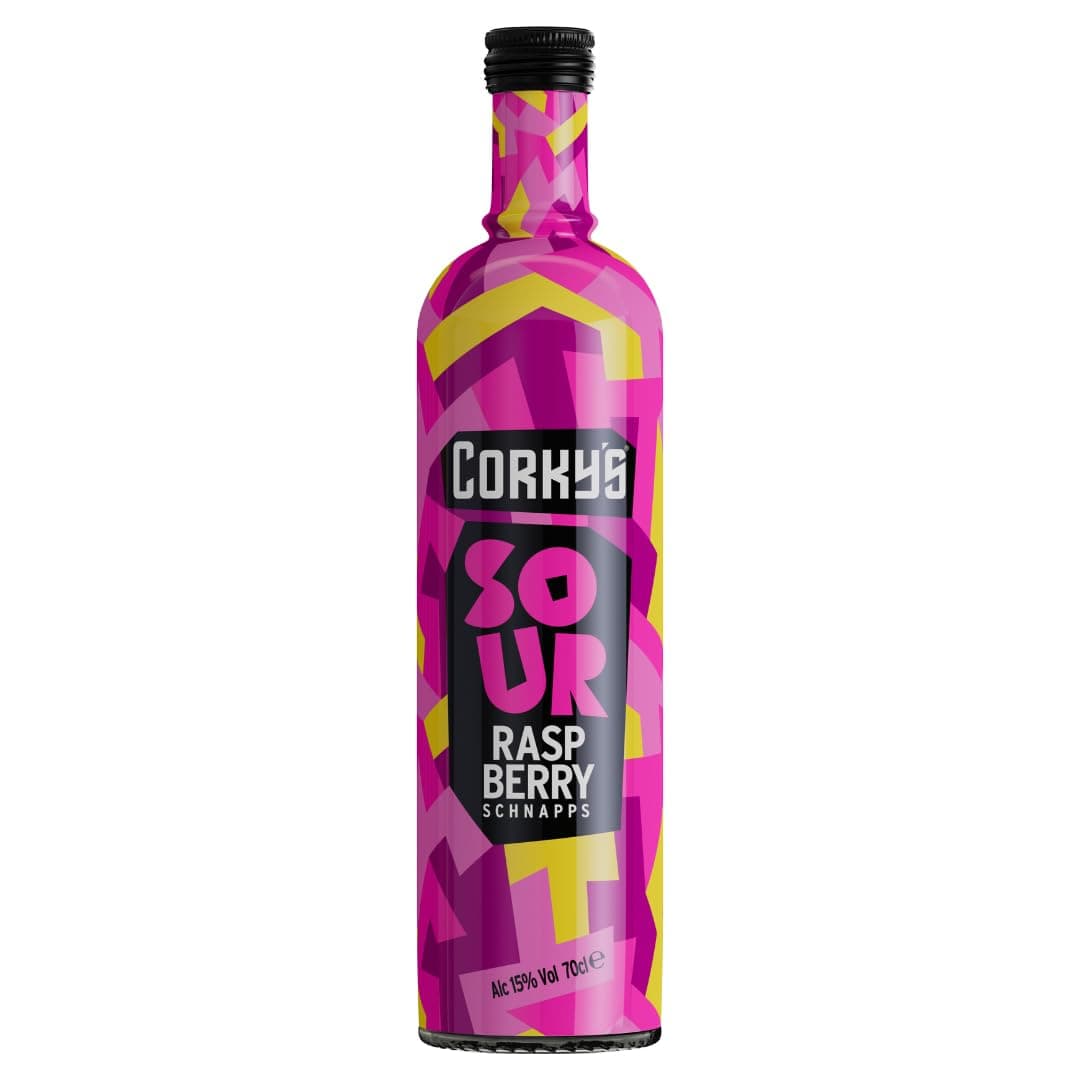 Sour Raspberry Schnapps 70cl | Shots | 15% ABV | Sour Raspberry Liqueur | Vodka Schnapps | Party Shots, Cocktail Ingredient, Pre Drinks, Alcohol | Spirits | Flavoured Vodka