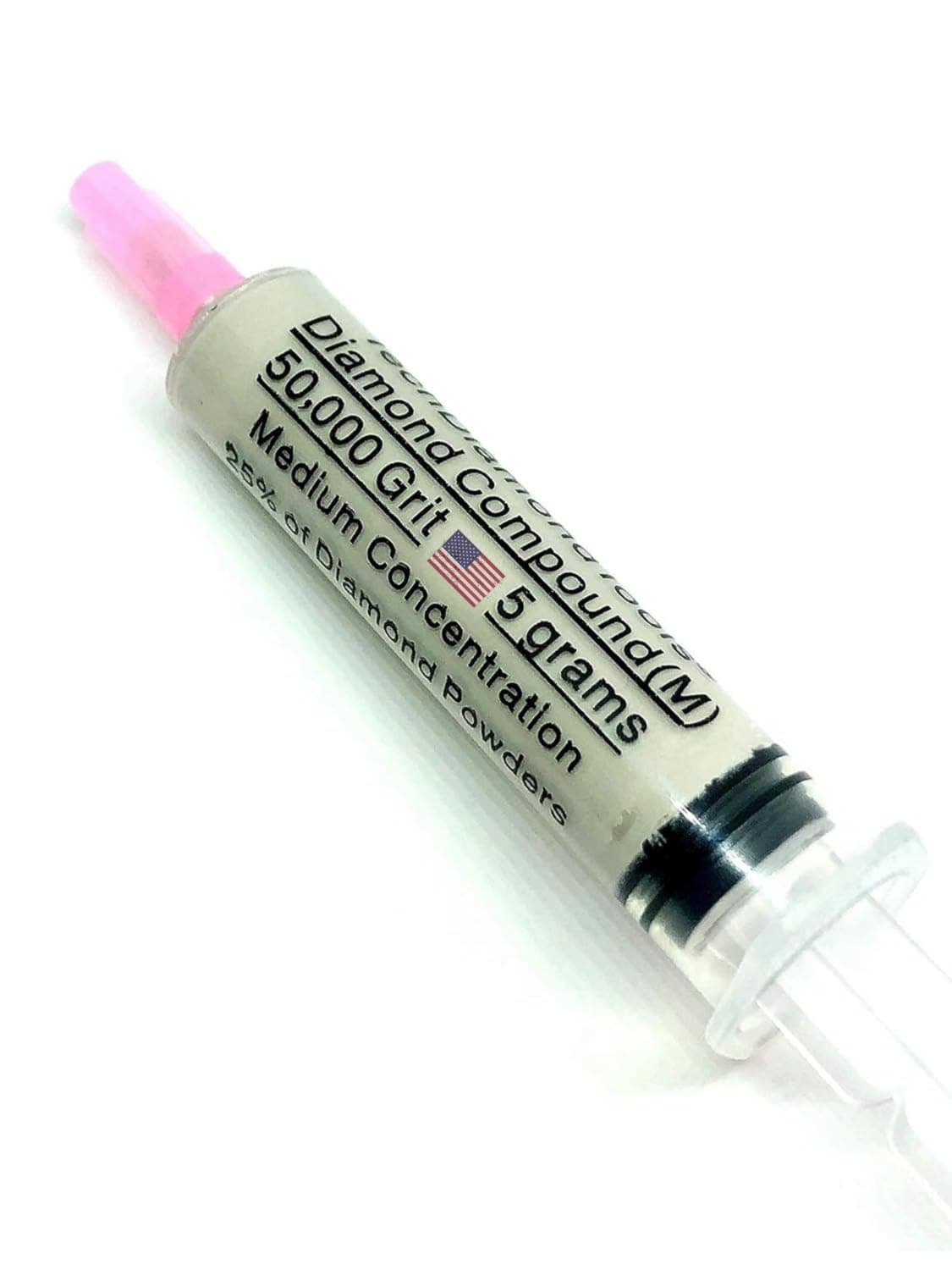 Diamond Lapidary Paste 50,000 Grit 0/0.5 Micron - Finest Finish 5 Gram Syringe 25% concentration