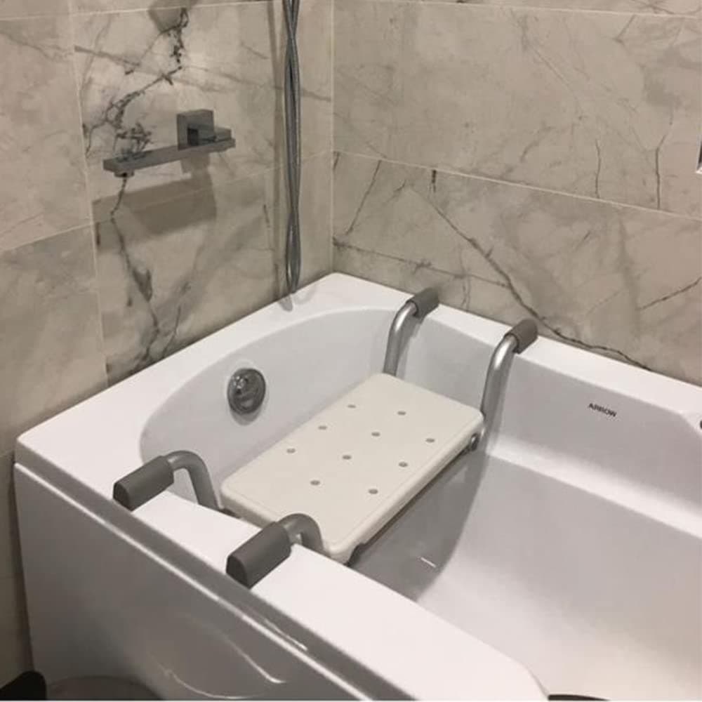 mosegor Suspended Bath Seat 72-82 cm Length Adjustable Bath Bench Telescoping Shower Stool Lightweight Bathtub Board for Elderly Disabled Injured