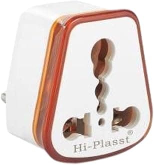 HI PLASST PINS N PLUGS HI-PLASST(Pack of 2) 6a to 16a Converter for Big Size 16 Ampere Top with Universal Sockets for International (Orange)