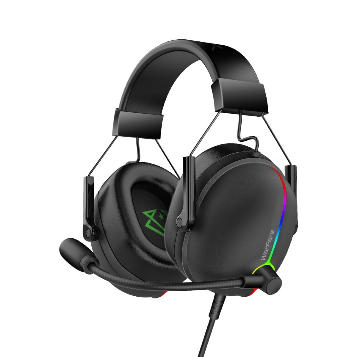 Vertux Wired Gaming Headset, High-Performance 7.1 Surround Sound Over-Ear Gaming Headset with Noise Cancelling Mic, Haptic Feedback, RGB Lights and in-Line Control for MacBook, PS5, Xbox X, Warfare