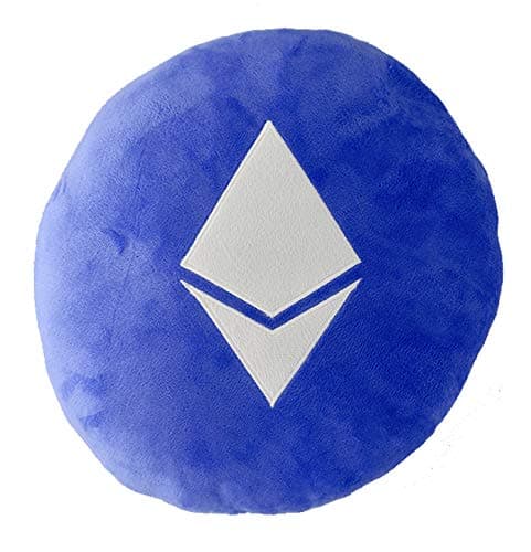 Ethereum Pillows - Embroidered Round Stuffed Plush Crypto Pillow ETH