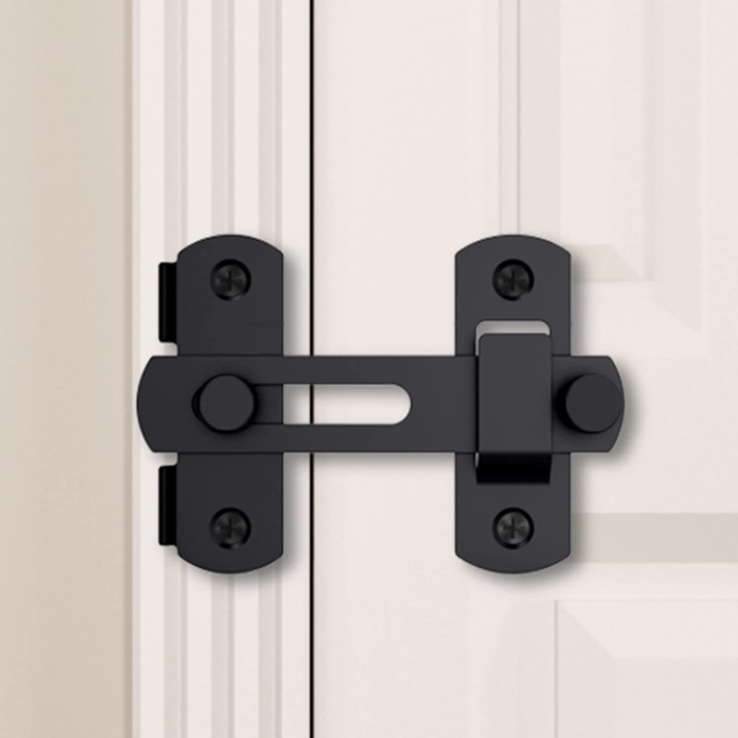 SKEIDO Gate Latch Sliding Barn Door Latch For Locking Matte Black Stainless Steel Gate Latches Flip Latch Safety Door Bolt Latch Lock