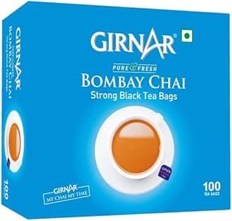 Girnar Bombay Kadak Chai 100 TeaBags (200g) | Strong Black Tea Bags