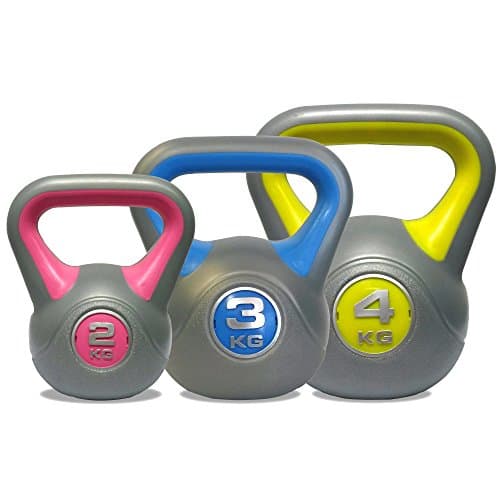 DKN Vinyl 2-4kg Kettlebell Weight Set Multicolour for Functional Strength Training