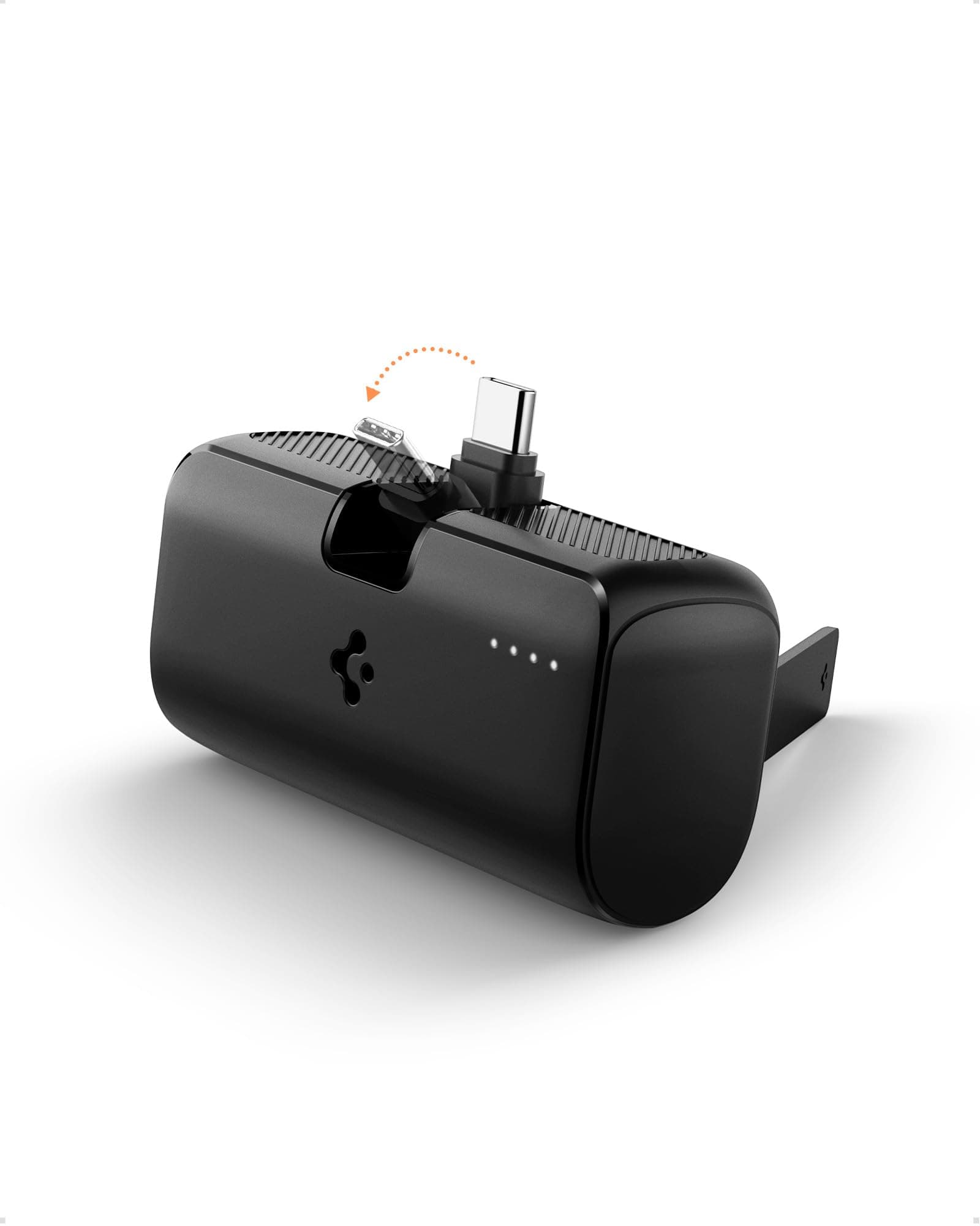 ArcPack 5000mAh Power Bank with Built-in Foldable Type-C Connector and Stand, 22.5W Fast Charging, 1 USB-C Connector, 1 USB-C Port - (ABS + PC | Black)