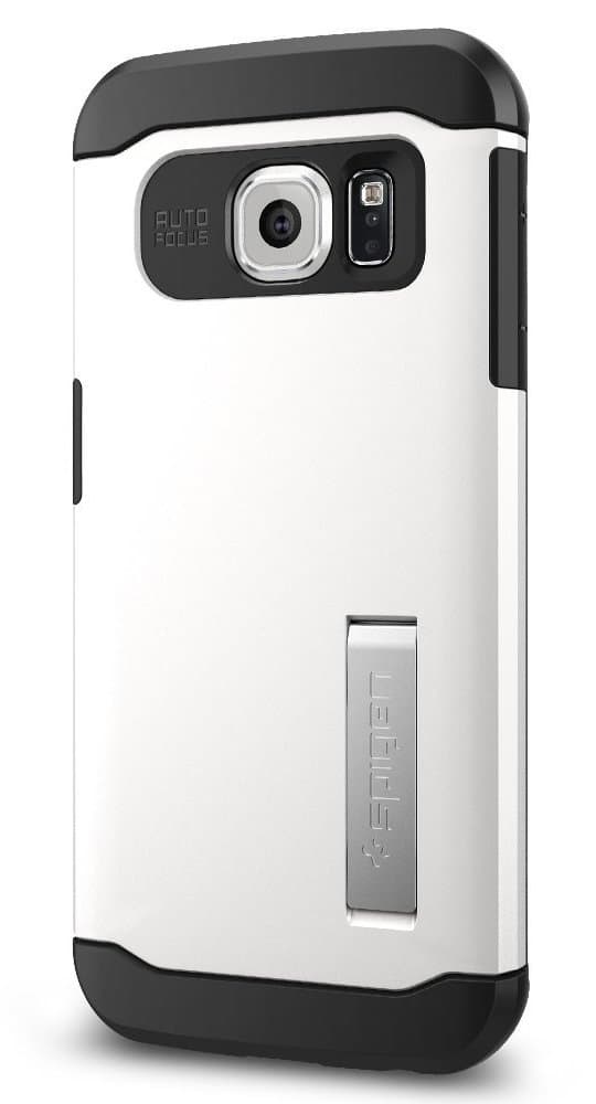 Spigen Slim Armor Galaxy S6 Edge Case with Kickstand and Air Cushion Technology and Hybrid Drop Protection for Galaxy S6 Edge 2015 - Shimmery White