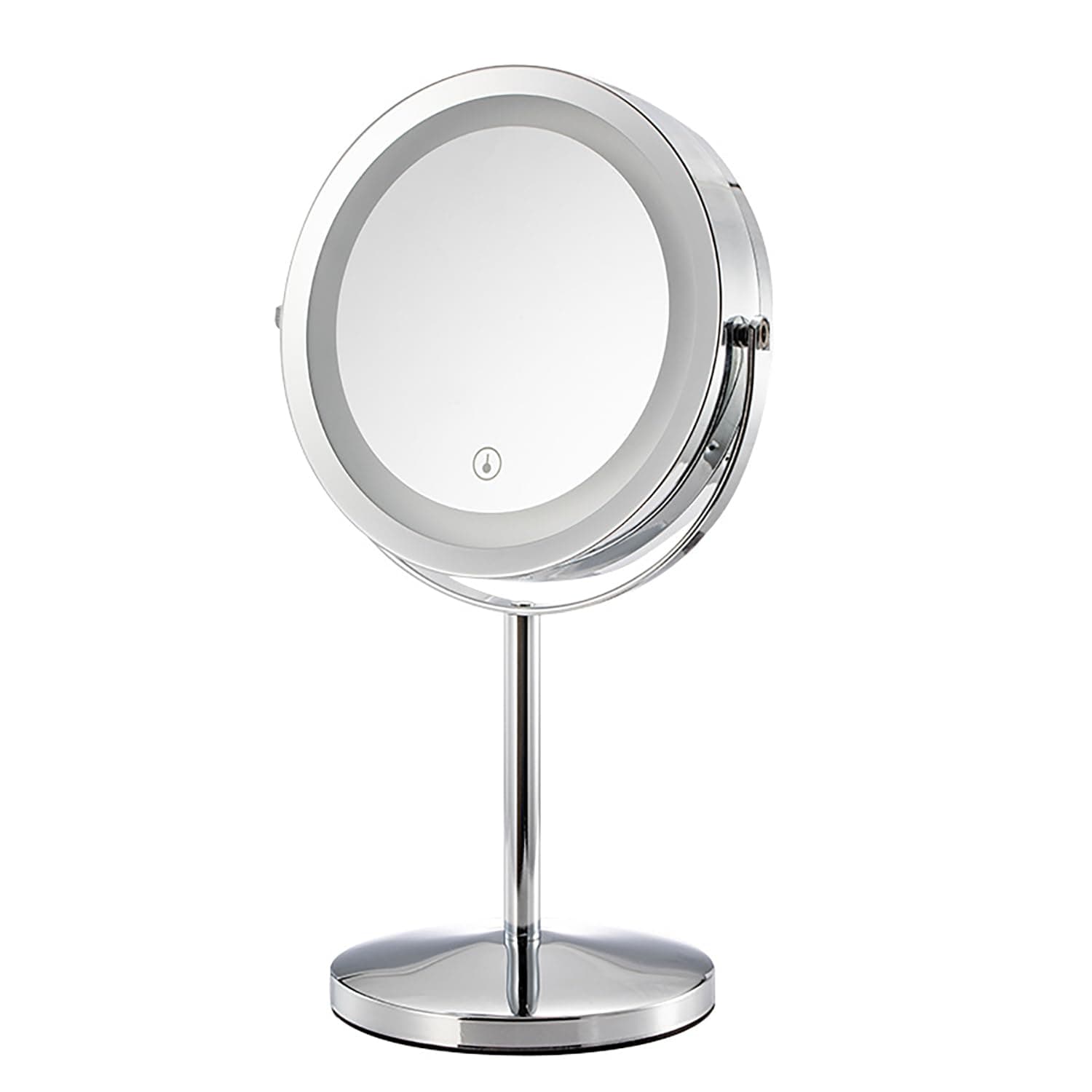 Lighted Magnifying Mirrors - 1x / 10x Magnification Eye Make up Magnifying Mirror With Light - Touch Screen Adjustable LED Light Polished Chrome 7 inch Makeup Magnify Mirror