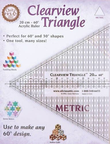Clearview Triangle™ Metric 20 cm - 60° Acrylic Ruler