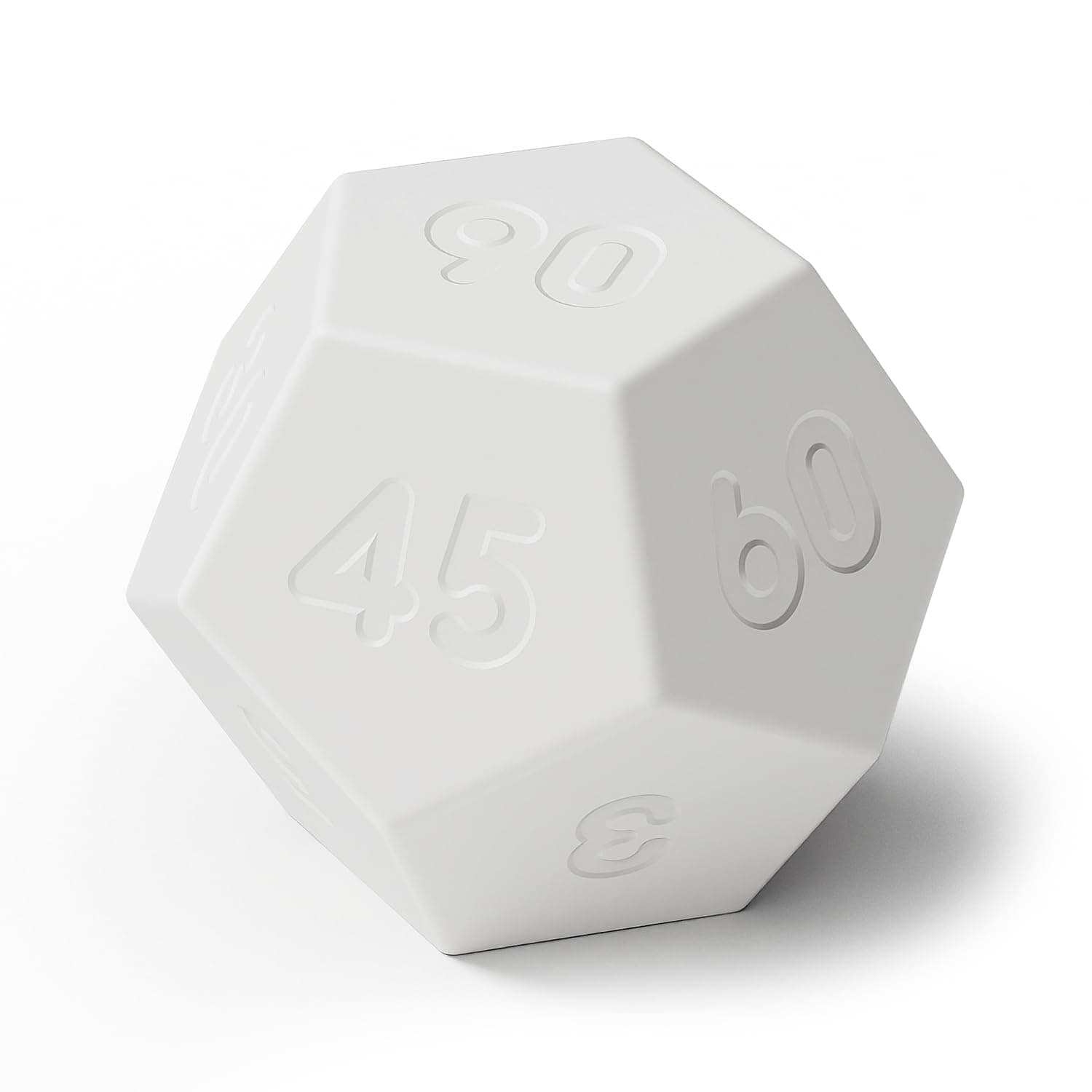 mooas Dodecagon Time Ball Rechargeable Mini Timer (White), 11 Preset Times, Desk & Study Productivity Timer, Sound/Vibrate/Mute, Easy to Use