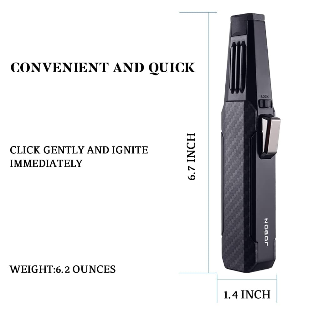 JOBON Solar Beam Torch, Adjustable Lockable Firepower Butane Refillable Jet Flame Lighter for Baking Kitchen Grill BBQ Camping (Gas Not Included) (Pink Flame-Black)